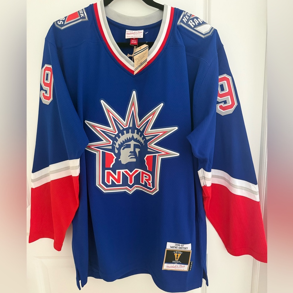NWT Mitchell & Ness NYR New York Rangers Wayne Gretzky Vintage Hockey Jersey